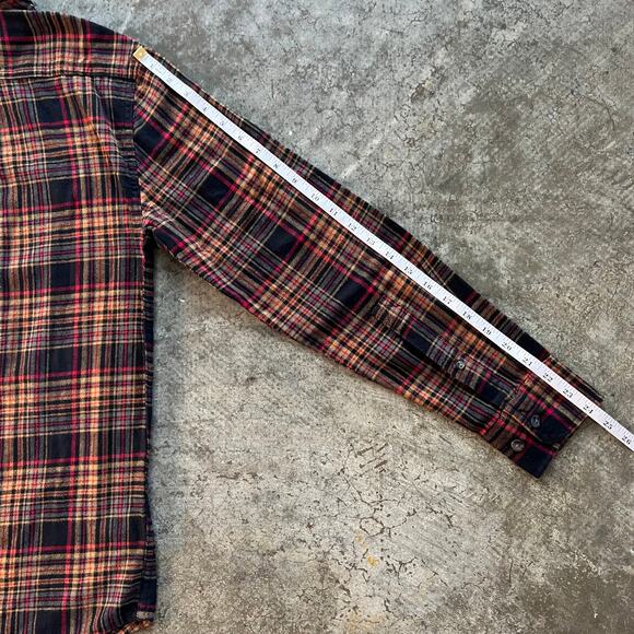 Eddie Bauer Men's Small Flannel Shirt Plaid Long Sleeve Cotton Black Red NWT New - Picture 7 of 7